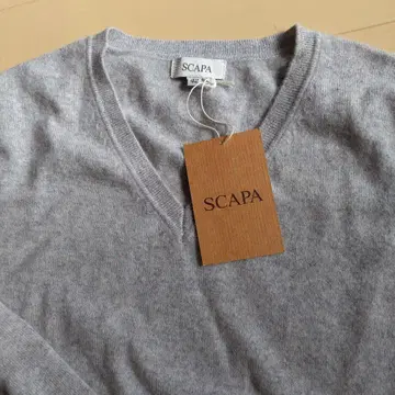 SCAPA 캐시미어 100% 그레이 V넥 미사용 새상품 42