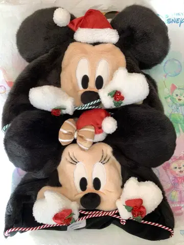 디즈니 크리스마스 팬캡 미키 미니 2개 세트 택 포함 새상품
