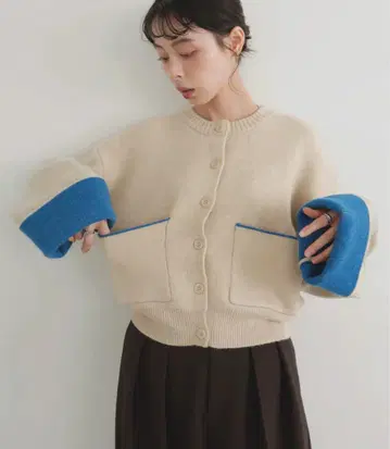 알파카 터치 바이컬러 가디건 Lian 리앙 같은 형태 lumier