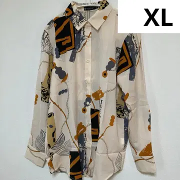 SPRING SEASON 긴팔 셔츠 추상 패턴 XL 여성용