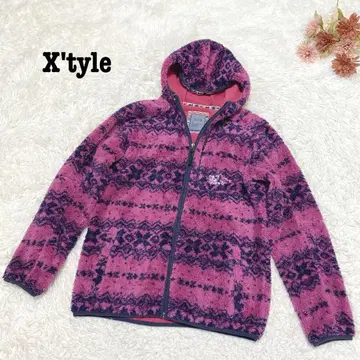 s.2197 [엑스타일] 보아 자켓 속기모 복슬복슬 노르딕 무늬