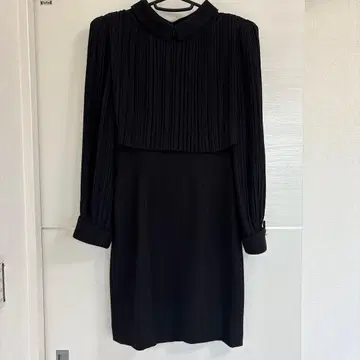 새상품급 FORTUNE 블랙 원피스 골드 버튼 결혼식 드레스 파티