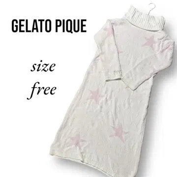 젤라또피케 별 패턴 터틀넥 룸웨어 원피스