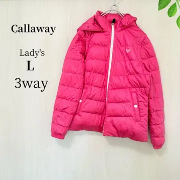캘러웨이 3way 블루종 다운 자켓 핑크 베스트 후드 부착