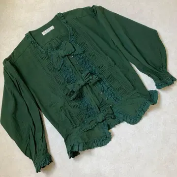 [ 새상품급 ] 핑크하우스 긴팔 블라우스 프릴 리본