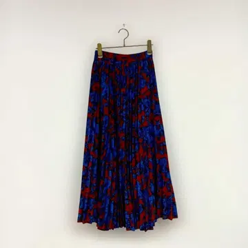 꽃무늬 프린트 롱 스커트 빨간색 파랑 블랙 플라워 무늬