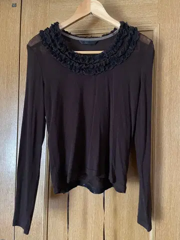 사에라 trictrac 트릭 트랙 프릴 넥 긴팔 상의