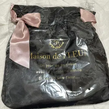 Maison de FLEUR 11주년 더블 리본 토트백 블랙