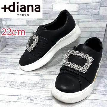새상품급 플러스 다이애나 통굽 스니커즈 비쥬 버클 블랙 22cm