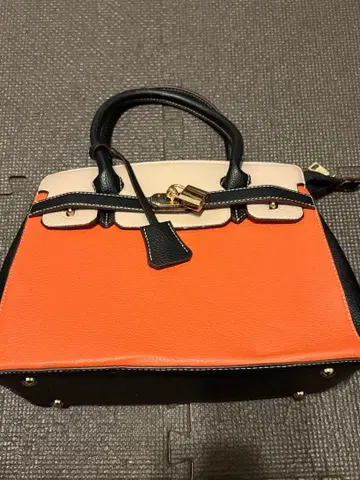 오렌지 블랙 베이지 핸드백