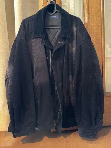 NAUTICA 페이드 워시드 패딩 코듀로이 블루종