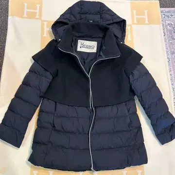 Herno 후드 부착 다운 자켓 다크 네이비 44