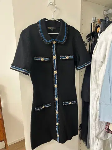 마쥬 블랙 니트 원피스 34