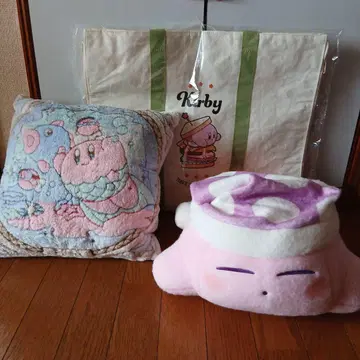 커비 쿠션 봉제 인형 토트백 세트
