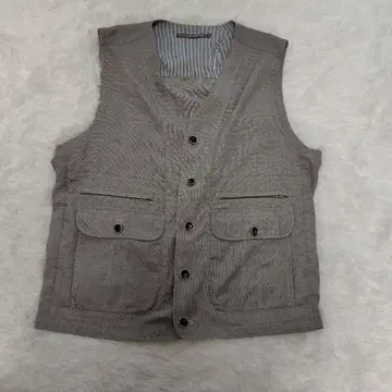 SIMPLE LIFE 베스트 그레이 버튼 포켓 지퍼 포켓
