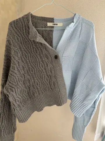 FURFUR 긴팔 가디건 그레이 스카이블루