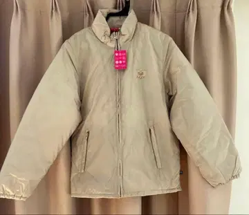 베이지 얇은 소재 다운 코트