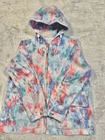 타이다이 패턴 후드 부착 자켓