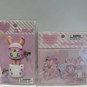 Mezza Piana sanrio 앞머리 클립 & 스티커 세트