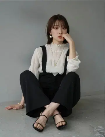 하이웨스트 서스펜더 와이드 팬츠 뤼미에 lumier