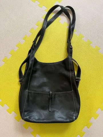 KISORA 블랙 가죽 숄더백