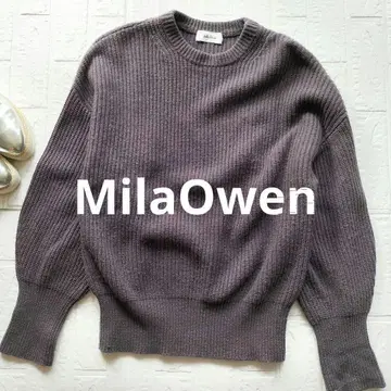 [ 미라 오웬 ] [ MilaOwen ] 톤 다운 그레이 리브 스웨터