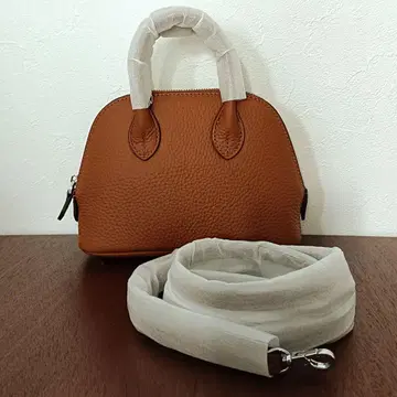 노브랜드 브라운 카멜 천연 가죽 미니백 18 사이즈
