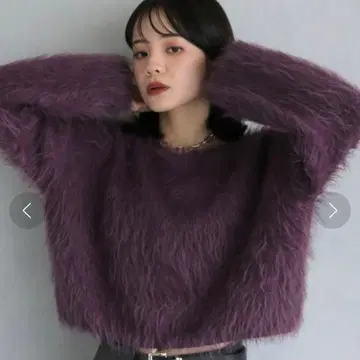 cheriella 숏 샤기 니트 퍼플