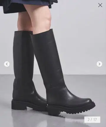 UNITED ARROWS 롱 플랫폼 부츠 블랙