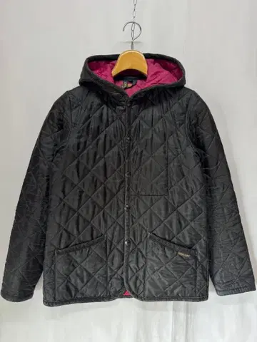 LAVENHAM 라벤햄 퀼팅 자켓 후디 안감 핑크