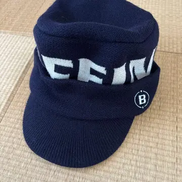 블루 핑 네이비 니트 모자