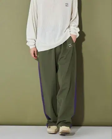 [ 새상품 ] CITEN 트랙 저지 라인 팬츠 올리브 S 사이즈