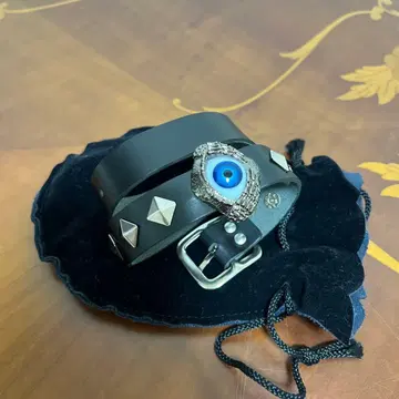 레어 hide 눈알 팔찌 가죽 초커 목걸이 미사용