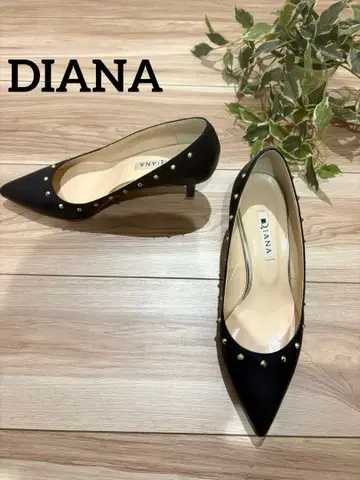 DIANA 천연 가죽 골드 스터드 펌프스 24cm