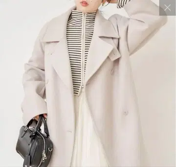 chico 스탠드 미들 기장 코트 그레이지