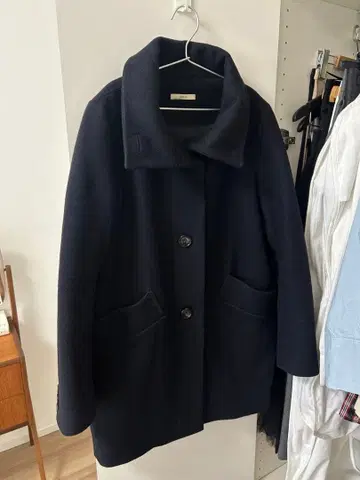 sessun 네이비 버튼 코트