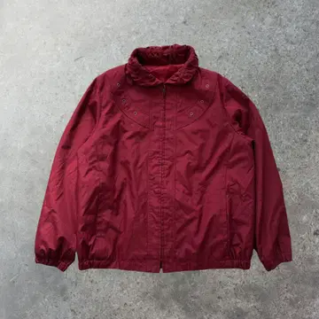 버건디 나일론 자켓 지퍼 구제 의류 하나뿐인 아이템