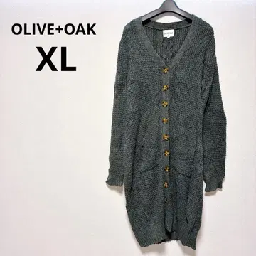 OLIVE+OAK [ XL ] 다크 그레이 버튼 달린 롱 가디건