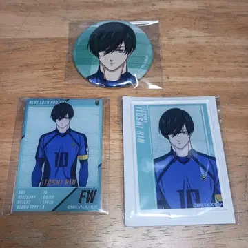 이토시 린 아크릴 스탠드 & 캔뱃지 & 아크릴 카드 3점 블루 록