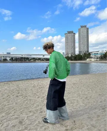 NUGU LULJOIE 메쉬 오버 니트 스웨터