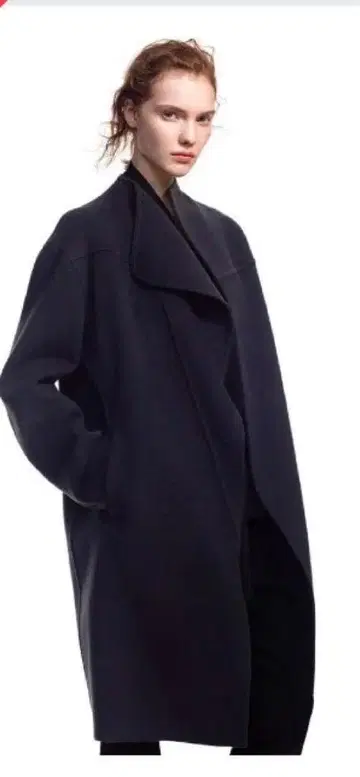 질 샌더 캐시미어 블렌드 노카라 코트