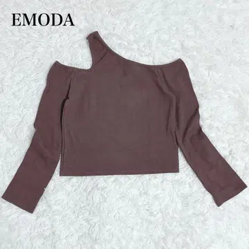 에모다 커팅 핏 롱 T 리브 니트 스웨터 오픈 숄더 y2k 워셔블