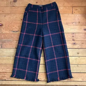 Ray BEAMS 가우초 팬츠 네이비 레드 체크 0 사이즈