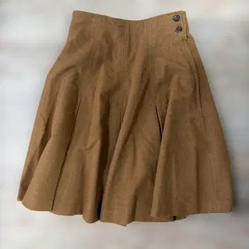 여성용 플리츠 스커트 무릎 기장 스커트 브라운 일본제