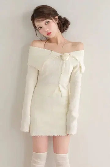 엠미에메 뤼미에르 로즈 니트 세트 아이보리