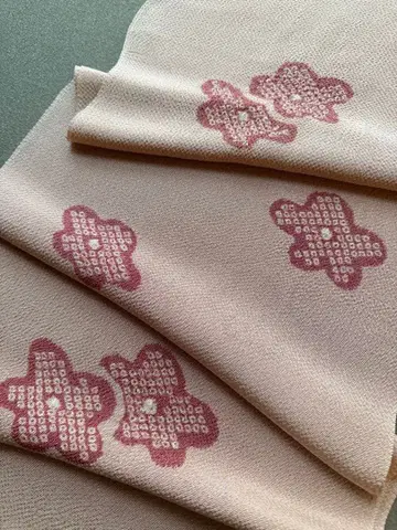 오비 장식 천 꽃 핑크 크레이프 원단