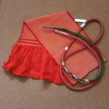 순수 실크 오비 장식 천 허리띠 세트 빨간색 계열 후리소데 성인식