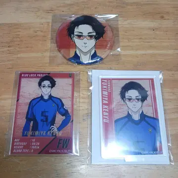 유키미야 켄유 아크릴 스탠드 & 캔뱃지 & 아크릴 카드 3종 블루 록