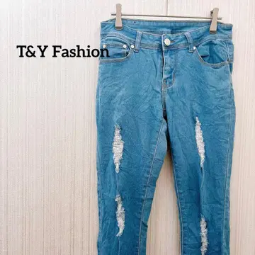 T&Y Fashion 데미지 데님 팬츠 5/6 청바지 데미지 가공
