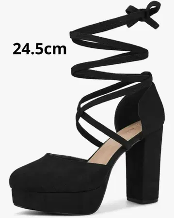 레이스업 펌프스 샌들 플랫폼 스트랩 청키힐